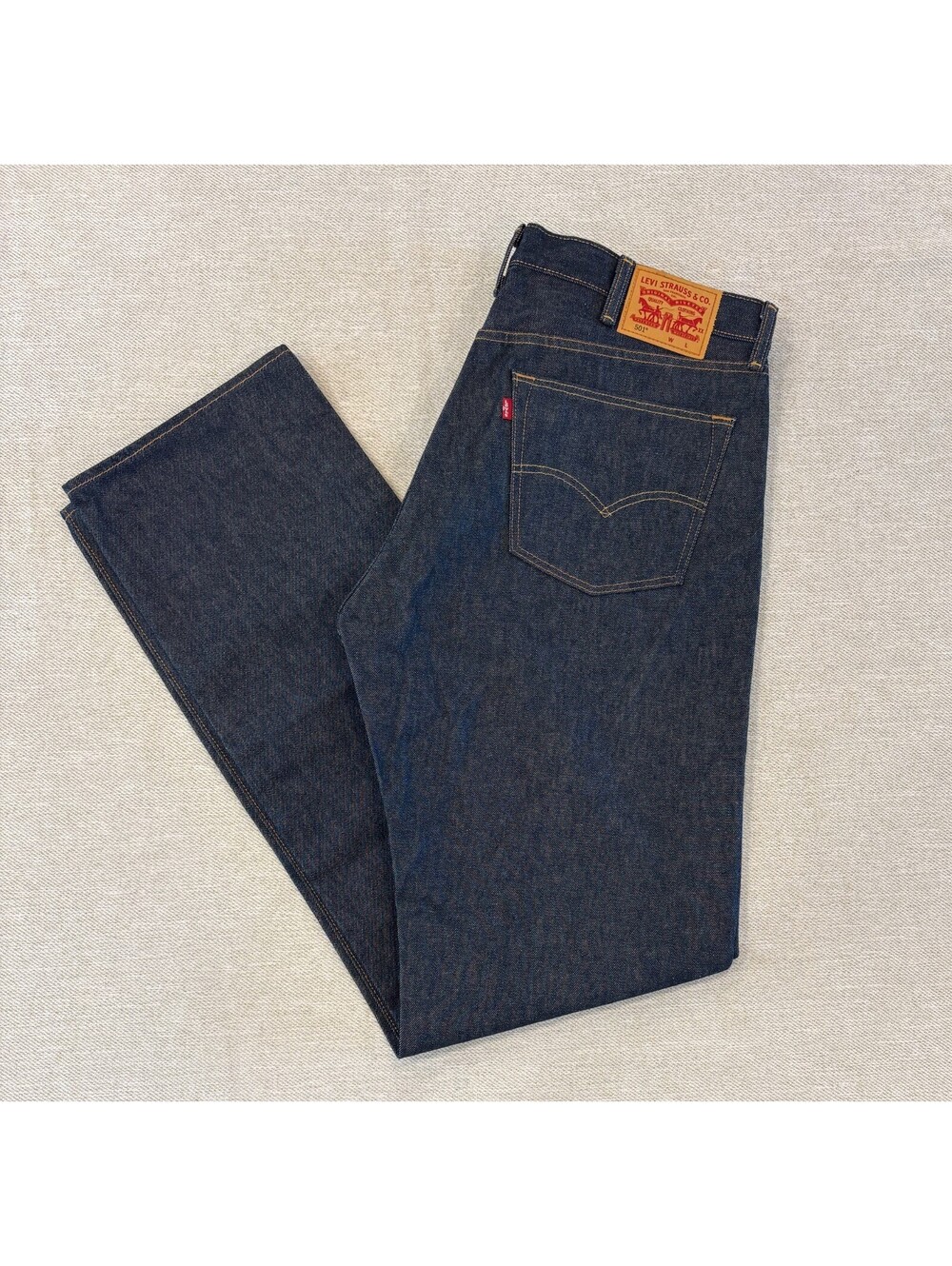 NWT Levi's 501 Original Shrink to Fit Rigid Denim Jeans Raw Dark Indigo 40x38